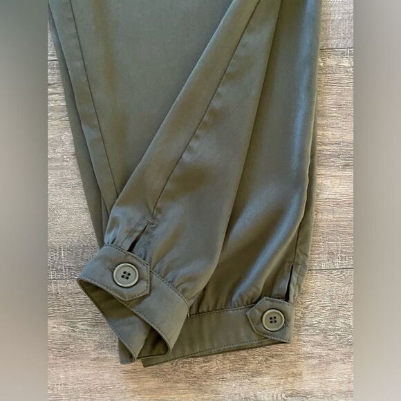 Max Studio women’s size large army green cargo ankle jogger pants - Picture 5 of 9